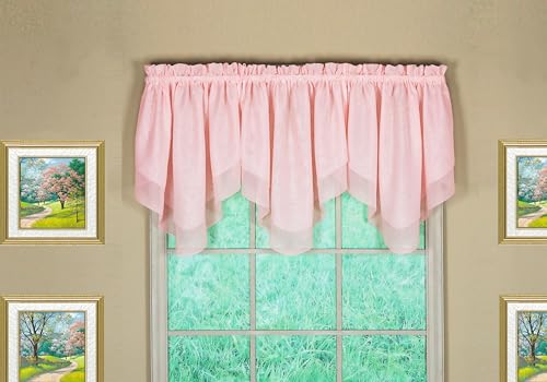 "Today's Curtain Emelia Original Voile Ascot 25"", Rose, 40"" W x 25"" L"