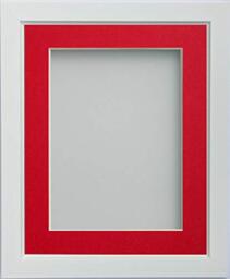 Frame Company Ainsworth Range White A2 Picture Photo Frame with Red Mount for Image A3 * Choice of Sizes* Fitted with Perspex