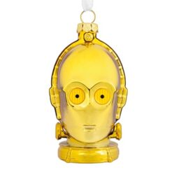 Hallmark C-3PO Glass Ornament, Star Wars Tree Decoration, Glass Hanging Ornament, Christmas Hanging Ornament, Gifts for Christmas, Gold