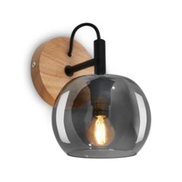 BRILONER - Reading lamp, Interior Light, Smoked Glass, E14, Lamp, Interior Light, Living Room lamp, Black