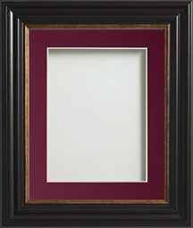 Frame Company Emson Black Picture Photo Frame with Plum Mount - 8x6 for pic size 5x3 *Choice of Sizes* Fitted with Real Glass