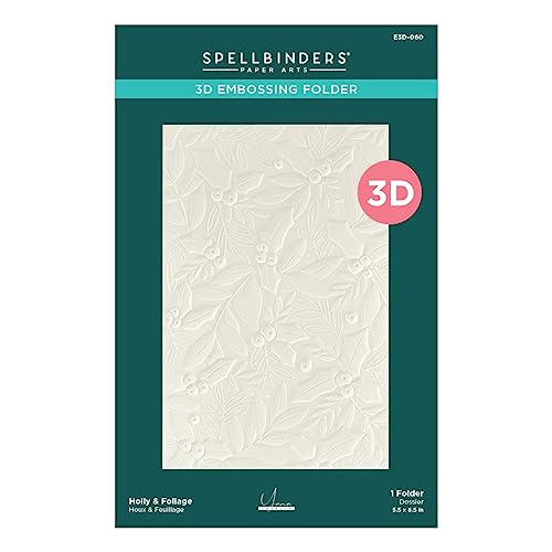 Spellbinders Holly & Foliage 3D Embossing Folder from The De-Light-Ful Christmas Collection by Yana Smakula