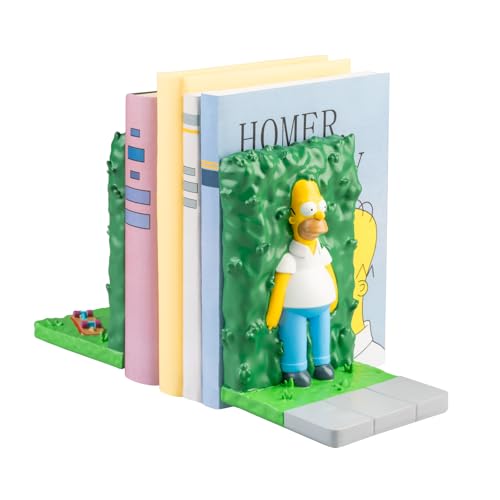 Grupo Erik The Simpsons Bookends - Gifts, Figures, Merchandise - Homer Simpson Figure - 11.2 x 16.9 x 11 cm Book End, Resin Book Ends for Shelves - Room Decor, New Home Gifts for Friends