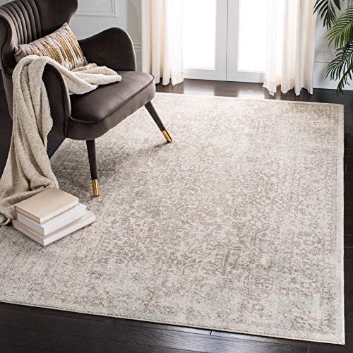 Safavieh Traditional Rug for Living Room, Dining Room, Bedroom - Evoke Collection, Short Pile, in Ivory and Taupe, 120 X 180 cm
