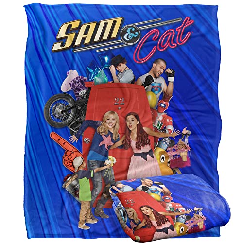 Sam & Cat Show Poster Silky Touch Super Soft Throw Blanket 152 X 127 cm, White