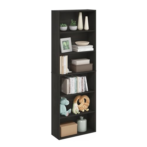 Furinno JAYA Simply Home Free Standing 6-Tier Open Storage Bookcase, Espresso