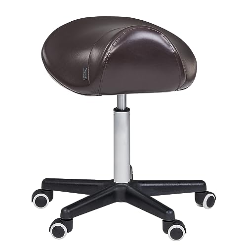 Master Massage Ergonomic Saddle Chair-Saddle Stool- Hydraulic Swivel Rolling Chair-Salon Clinical Tattoo Dentist Clinic Stool, Spas, Salons Stools, Workshop Office Use. -Coffee