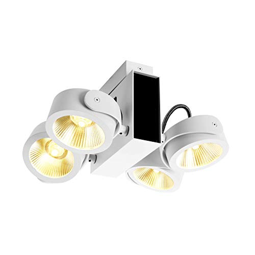 SLV Wall and Ceiling-Mounted Light TEC KALU CW/Interior Ceiling and Wall Lighting, LED spot, Surface-Mounted Light, Wall-Mounted Light, Ceiling Spotlight / 3000K 60W 3800lm White dimmable 60 Degrees