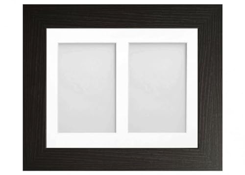 Frame Company Watson Multi Aperture Range Black Photo Picture Frame, 10x8 for 6x4 (x2) *Choice of Sizes* Fitted with Real Glass