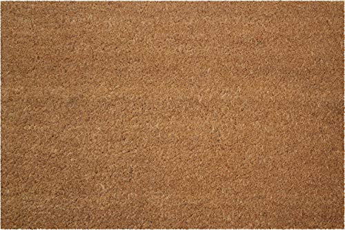 ID Mat 609015P Natural Plain Door Mat Coconut Fibre/PVC, Beige 90 x 60 x 1.5 cm