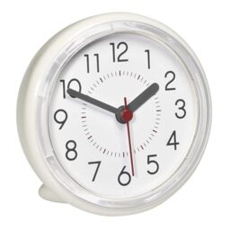TFA Dostmann Analogue Bathroom Clock 60.3055.02 Water Resistant No Drilling Mounted with Suction Cups Plastic 10.2 x 5.5 mm Cream White