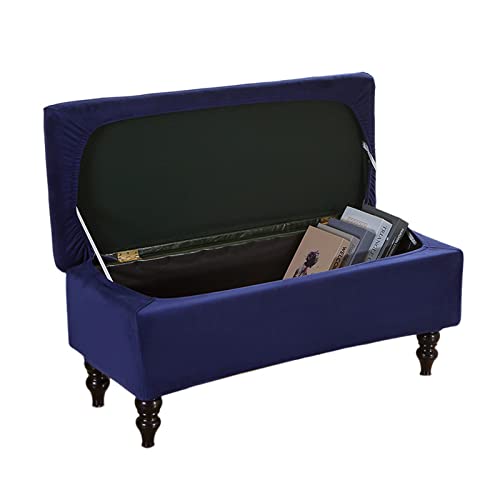 FUANGUI Ottoman Cover Slipcovers Rectangular Folding Stretch - Storage Bench Footrest Sofa Stool Covers Footstool Protector with Elastic Bottom, Removable Washable,Large