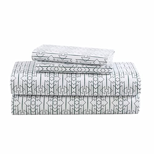 Eddie Bauer- King Sheet Set, Cotton Flannel Bedding Set, Brushed for Extra Softness, Cozy Home Décor (Wildwood Green, King)
