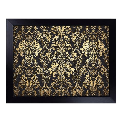 Lap Tray with Bean Bag Cushion, Victorian Floral Pattern - Handmade in the UK, Raised Wooden Edge, Padded Cushion, Heat-Resistant Wipe-Clean Surface, for Meals, Laptops and Crafts