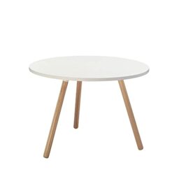 Office Hippo Tripod Side Table, Wood, White, Large