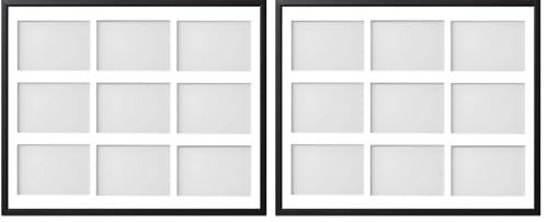 Frame Company Drayton Multi Aperture Photo Frame, Black, 20x16 for 6x4 inch (x9) (Pack of 2)