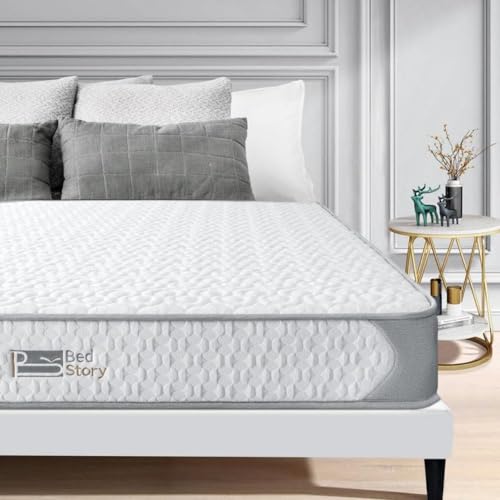 BedStory Silver Double Mattress, Foam & Coil Spring, Medium-firm, 135x190x14cm
