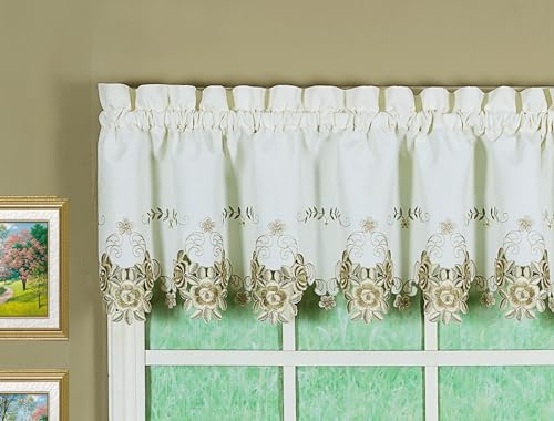 "Today's Curtain Valance, Polyester, Ecru/Antiqu, 60"" W x 14"" L (Pack of 1)"