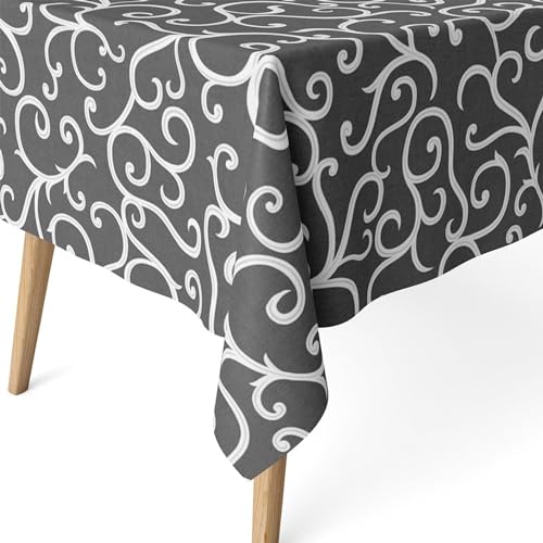 ECOMMERC3 - Stain Resistant Tablecloth for Rectangular Table Size 200 x 140 cm - Stain Resistant Extra Soft and Waterproof Tablecloth Grey