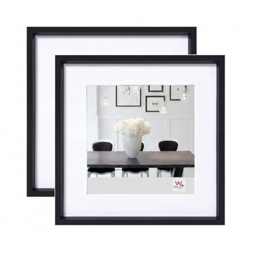 walther design - Steel Style ES330BD Picture Frames, Black, 30 x 30 cm, Pack of 2 Plastic Frames