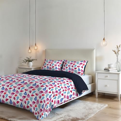 Italian Bed Linen Fantasy Duvet Cover Set, 100% Microfiber, Petals, Double