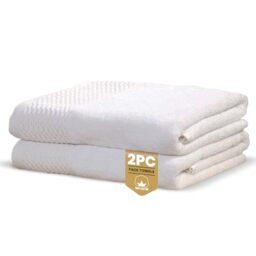 Rapport Home Eden Weave Face Towels 2-Pack Luxurious 100% Cotton 500gsm Soft Absorbent Face Cloths, Oeko-Tex Certified Bathroom Hand Towels - White (30x30cm)