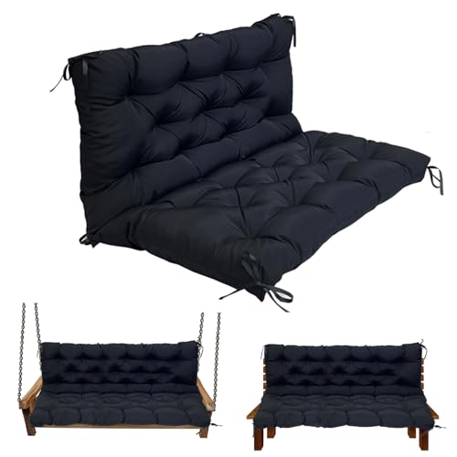 LQQSDPJ Swing Replacement Cushion, Outside Bench Cushion with Backrest, Seater Cushion with Ties for Outdoor Furniture, Porch Swing Cushion Garden Bench