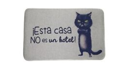 hola-world. Original Door Mat for Entrance and Interior Door (Kitchen, Bedroom, Living Room, etc) Non-Slip Rubber Backing Machine Washable Hotel 40 x 60 cm