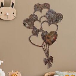 Hand-Painted Decorative Metal Wall Accessory, Antique Colour, 35 x 21 cm, Durable 1.5 mm Metal Body, Unique Home Decor with Distinctive Texture