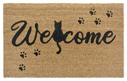 Hanse Home Coconut Doormat for Indoor Use - Dirt Trapper Mat Natural Coconut Mat Cat Welcome Doormat Non-Slip for Hallway, Patio, Entrance Area - 45 x 75 cm