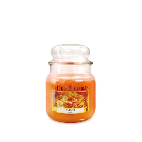 Prices's Candles Medium Jar Amber Scented Candle Long Burning Fragrance Candle in Glass Jar for Home Décor Relaxation and Everyday Use