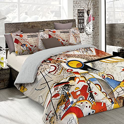 Italian Bed Linen Sogni d'Autore Duvet Cover Set with Full Coverage Digital Print,250x200cm, SD63, 100% Cotton, DOUBLE
