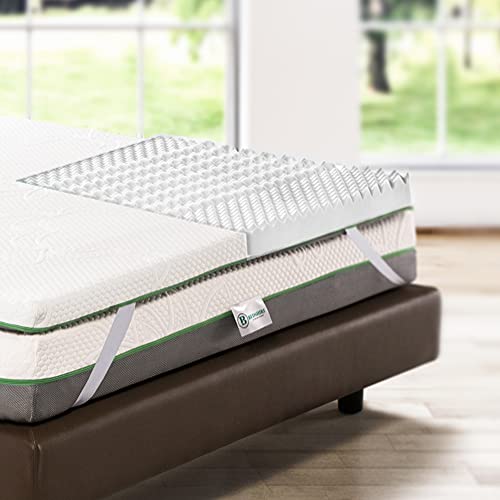 Bedshire French Corrector Mattress Topper 120 x 190 cm Memory Foam Height 6 cm with Removable Orthopaedic Futon Cover, Made in Italy