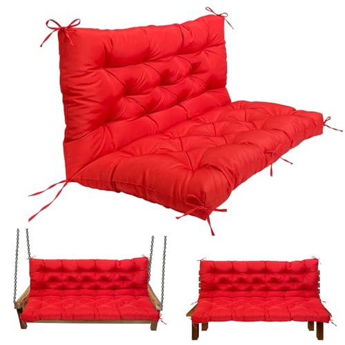 LQQSDPJ Swing Replacement Cushion, Outside Bench Cushion with Backrest, Seater Cushion with Ties for Outdoor Furniture, Porch Swing Cushion Garden Bench