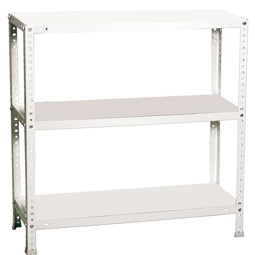Simon Rack Garage Shelving Units 1000x1100x500 mm, 3 Tier Steel Rack, 90 kg per Shelf, White - Comfort