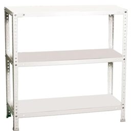 Simon Rack Garage Shelving Units 1000x1100x500 mm, 3 Tier Steel Rack, 90 kg per Shelf, White - Comfort