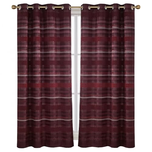 Rapport New York Eyelet Curtains, Red, 90 x 72-Inch