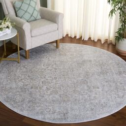 SAFAVIEH Traditional Rug for Living Room, Dining Room, Bedroom - Evoke Collection, Short Pile, in Ivory and Taupe, 91 x 91 cm