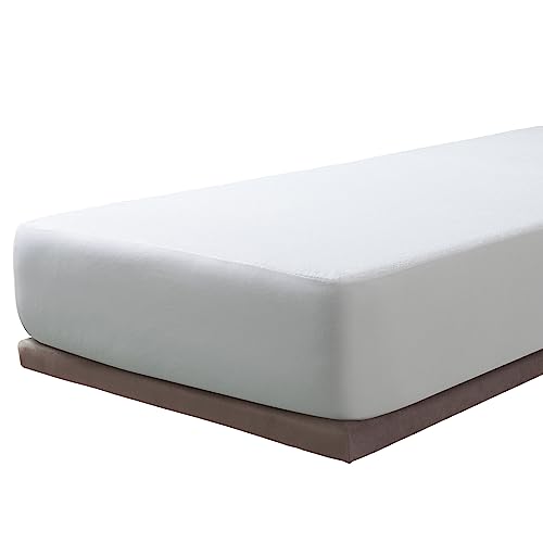 Savel - Mattress Cover (90x190/200 cm) Single Size - Bamboo Bed Cover - Waterproof Mattress Protector - White