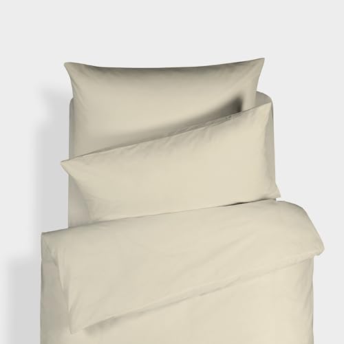 Bianca Plain Dyed Cream Duvet Cover Set 140 x 220 + 60 x 70 cm