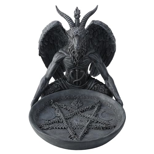 Veronese Design 5 3/4 Inch Baphomet Altar Offering Dish Stone Finish Resin Figurine
