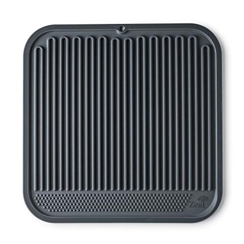 Zeal Silicone Easy Clean, Kitchen Draining Board Mat, Dark Grey, 31 cm