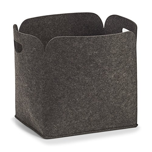Zeller 14369 Storage Basket Tall Felt Anthracite 36 x 28 x 36 cm