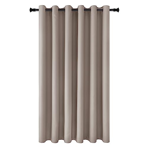DWCN Total Privacy Room Divider Blackout Curtain - Thermal Curtains for Patio Door, Living Room, Bedroom Divider and Shared Office Space, 1 Eyelet Curtain, 2.5m Wide x 2.4m High, Camel