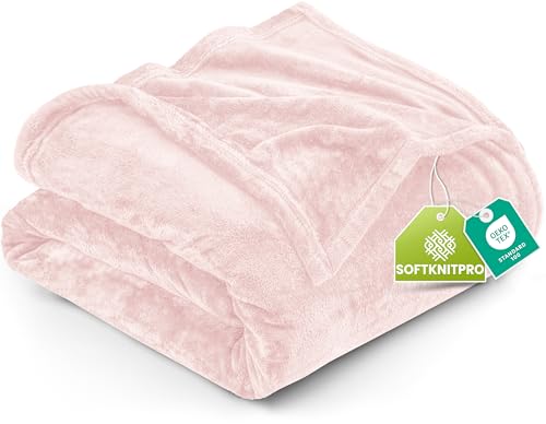 Utopia Bedding Queen Fleece Blanket 228x228cm 300GSM – Soft Fluffy Large Versatile Luxury Decorative Throw For Sofa, Bed & Settees – Cosy Breathable Warm Blanket, All Weather Gift, Pink