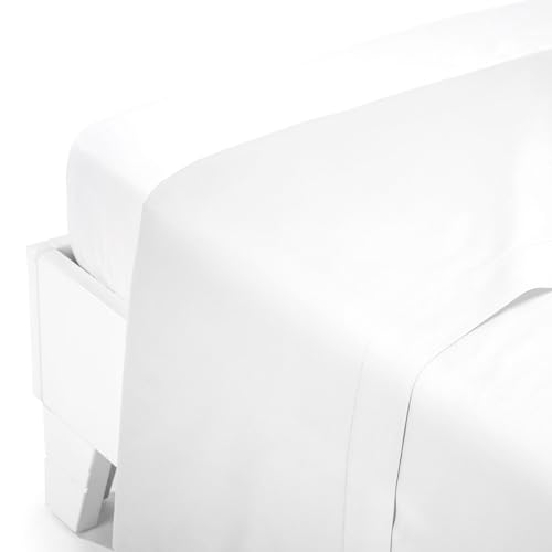 Caleffi Top Sheet, Cotton Satin, White, Single