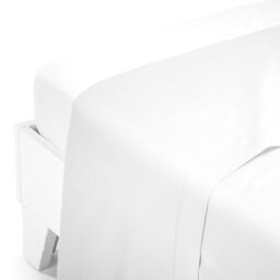 Caleffi Top Sheet, Cotton Satin, White, Single