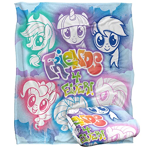 My Little Pony Friends 4 Ever Silky Touch Super Soft Throw Blanket 152 X 127 cm, White