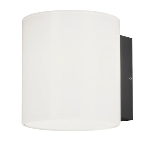 Konstsmide Outdoor Wall Light Mains Powered/Foggia Up Down Wall Light/High Power LED 10 Watt Wall Lamp/Opal Frosted Glass Lens/Aluminium/IP54/Anthracite Outside Light