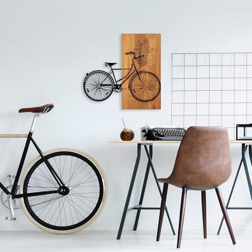 Elegant Decorative Wooden Wall Accessory, 58 x 60 cm, 100% Wood & Metal, Walnut & Black, Unique Design, Perfect for Home Decor, 3.4 kg
